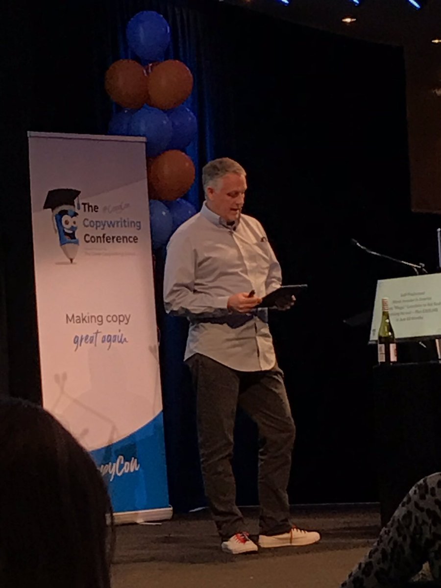 gflunchboxes's tweet image. US copywriting guru Rob Marsh delivering the keynote address at #copycon19