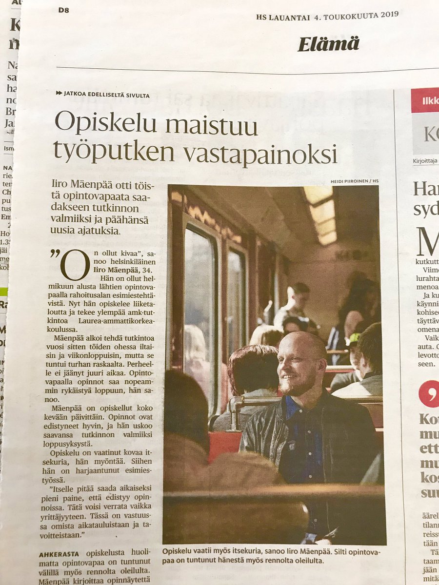 katriojasalo's tweet image. Opiskelu maistuu ja on elämys itsessään kertoo #LaureaMasters-opiskelija @IiroMaenpaa tänään Hesarissa