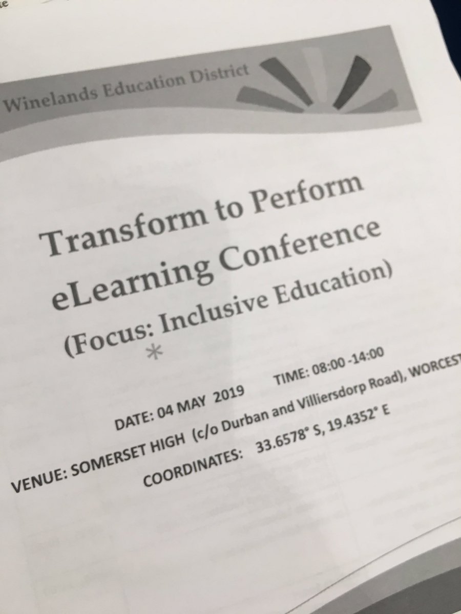 NeedsSouth's tweet photo. Exited to learn more about eLearning #WCED #eLearning #EduZa https://t.co/llAcY64dBb