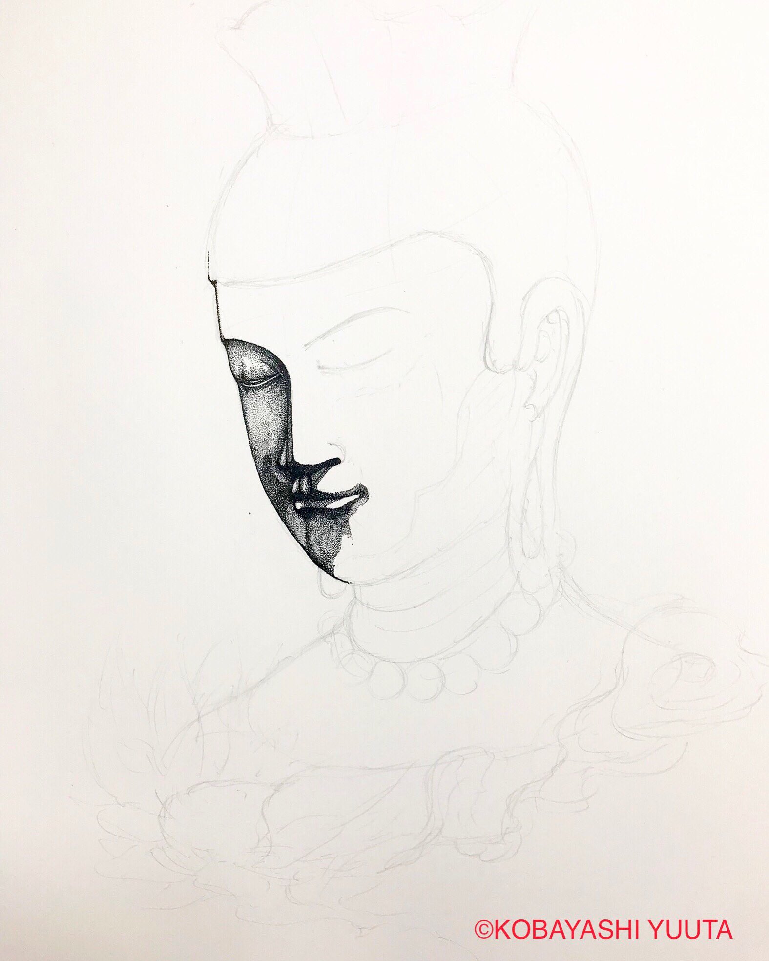 ট ইট র 緻密絵師 優太 弥勒菩薩 しばらくは モチベーション大丈夫そうw イラスト王国 イラスト通り 絵描きの輪 創作の狼煙 絵の島 イラスト塾 Art Painting Illustration Drawing 絵 絵描きさんと繫がりたい 菩薩 点描 T Co