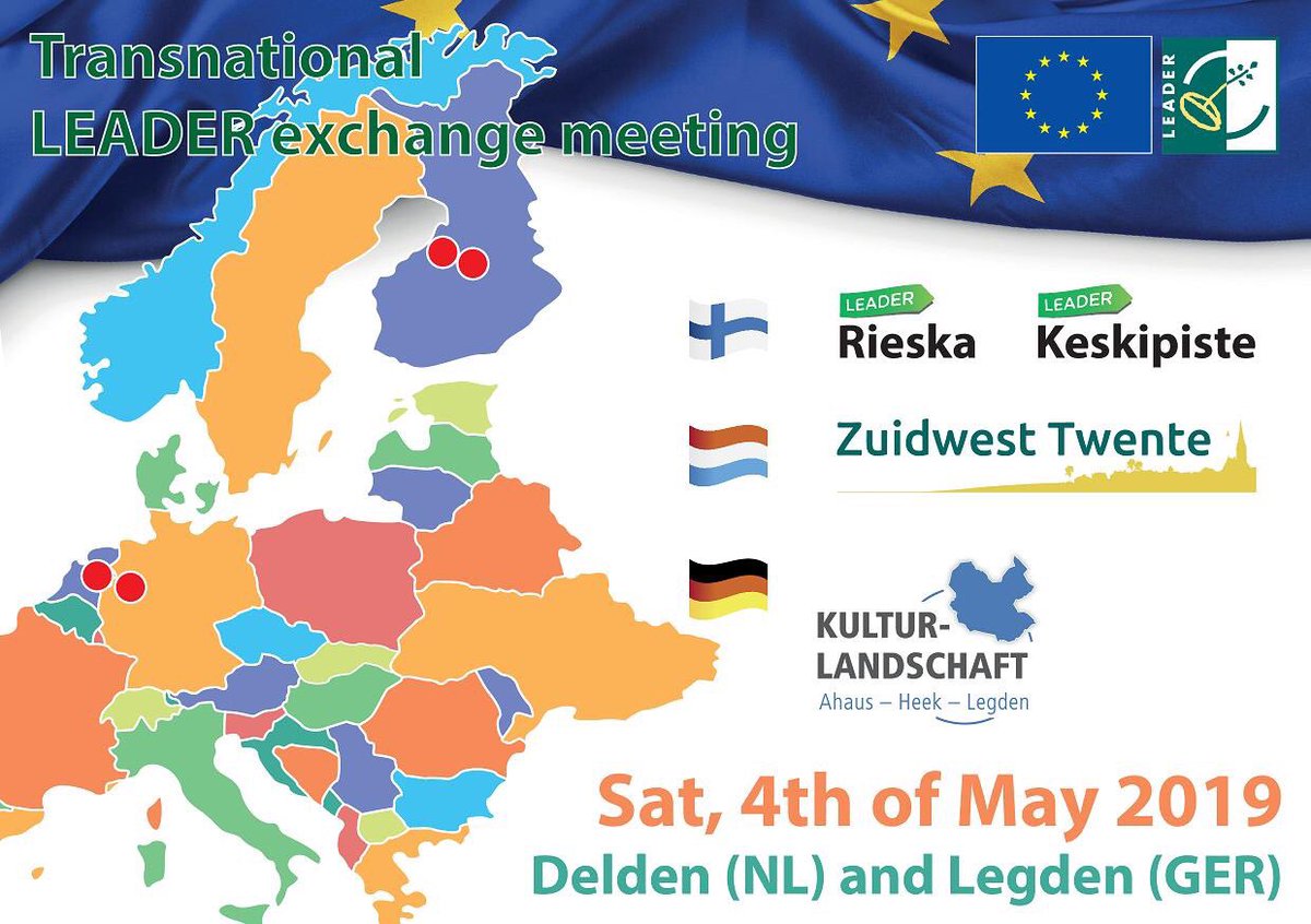 Ons uitwisselingsbezoek met de LEADER-groepen Rieska, Keskipiste en Kulturlandschaft Ahaus-Heek-Legden is begonnen! <a href="/LEADER_AHL/">LEADER AHL</a> <a href="/nwplatteland/">Netwerk Platteland</a>
