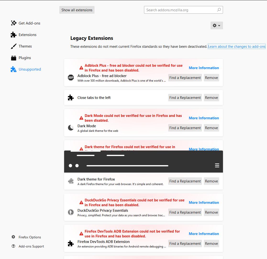 Liveangel's tweet image. Welp, looks like everyone else who uses Firefox is also having trouble with their Addons... 🤦‍♀️ #FirefoxAddons