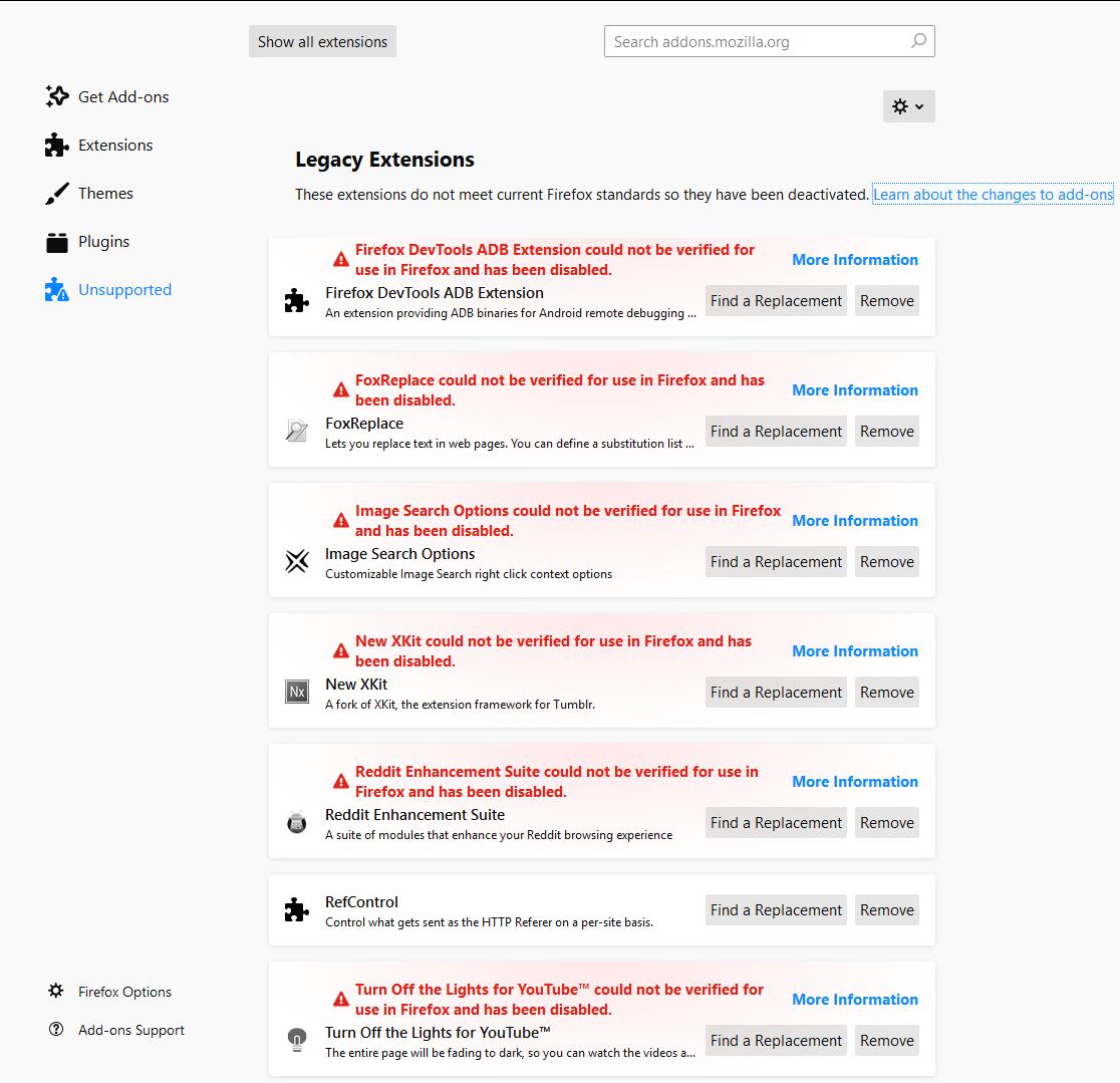 Liveangel's tweet image. Welp, looks like everyone else who uses Firefox is also having trouble with their Addons... 🤦‍♀️ #FirefoxAddons