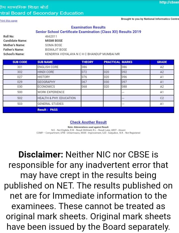 bosemismi's tweet photo. @himantabiswa Fortunate enough to let you know that I scored 91.8% in 12th from K. V. Bhandup Mumbai. I am grand daughter of Lt. Bimal Chandra Bose from Ananda Nagar, Pandu.
Here is a wish of mine to sing in a program of News Live on the occasion of Rabindra Jayanti!Thank you🙏😊 https://t.co/fJRtIcZugi