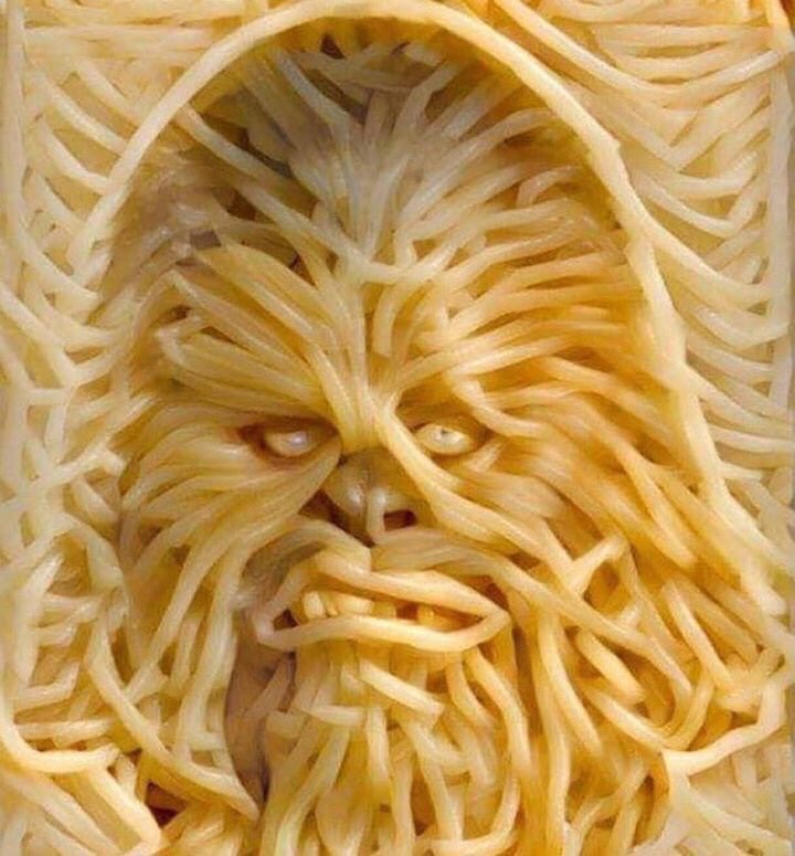 Matt Johnson (@therealmattj) on Twitter photo “This pasta is delicious, just a little Chewie.” Has to be really, in memory of <a href="/TheWookieeRoars/">Peter Mayhew Foundation</a> #StarWarsDay “This pasta is delicious, just a little Chewie.” Has to be really, in memory of <a href="/TheWookieeRoars/">Peter Mayhew Foundation</a> #StarWarsDay