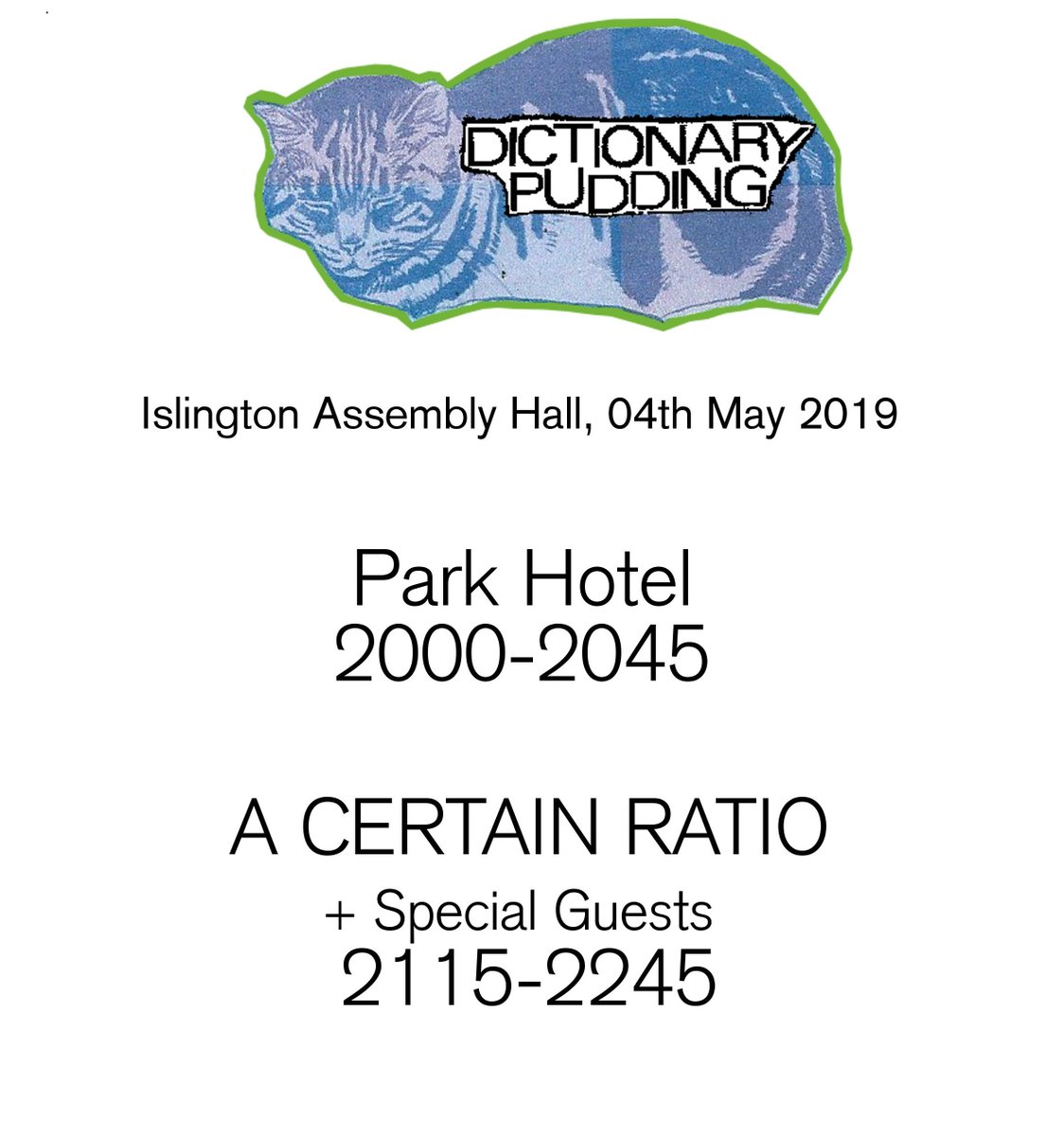 times for A CERTAIN RATIO's 40th Anniversary celebration in LONDON tonight - final tickets here: seetickets.com/event/a-certai… <a href="/acrmcr/">A Certain Ratio</a> <a href="/MuteUK/">Mute</a> <a href="/parkhotelband/">Park Hotel</a> <a href="/Islington_AH/">Islington Assembly Hall</a>
