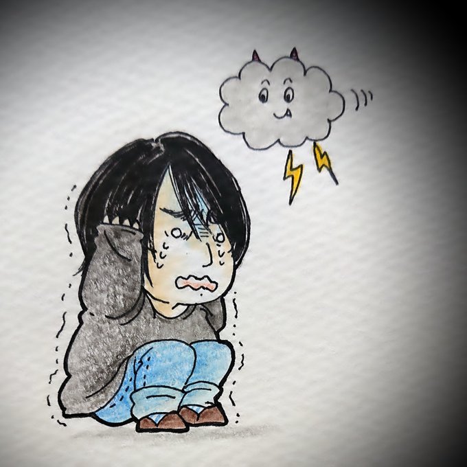 雷怖いのtwitterイラスト検索結果
