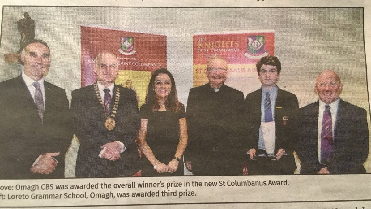 knightsofstcol1's tweet image. Thank you to the NET @editorthenet15 for a wonderful coverage of our 1st “St Columbanus Award winners” in their May edition. Available now in Top News, Omagh. @re_cbsomagh @LoretoGSOmagh @stciaransballyg @MaguircDean @McKDonal @ArchbishopEamon @AssocKnights @ChristmasDD