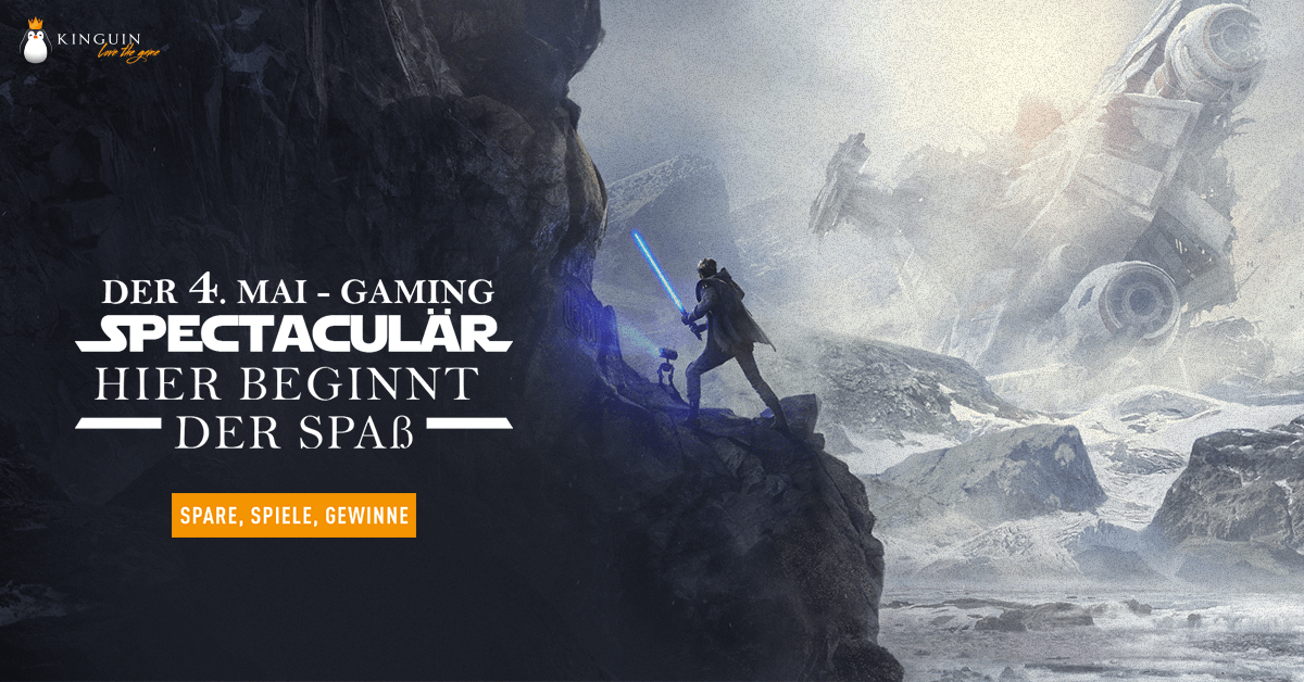 #MayThe4thBeWithYou 
Der 4. Mai bei Kinguin - Gaming spektakulär!
Star Wars Bundle + Topseller + 5% Rabattcode + Quiz-Giveaway: Jersey, Jacket und Kinguin-Plüschtier.
-> kingu.in/1lhs
Sofort anschauen und möge das Glück mit euch sein!