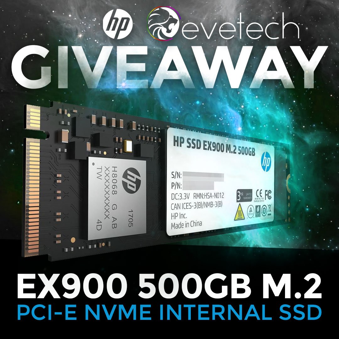 Evetech's tweet photo. 🎉🎉 EVETECH TWITTER GIVEAWAY 🎉🎉

🎁 WIN: 1x @HP EX900 500GB M.2 NVMe SSD
- Ultra high performance without latency

How to Enter? 
👍 Like this post
👋 Tag your gamer buddies in the comments
💞 Follow @Evetech &amp; Retweet This Post

*Entries close 14 May 2019
T's &amp; C's apply. https://t.co/NX0iRnSliX