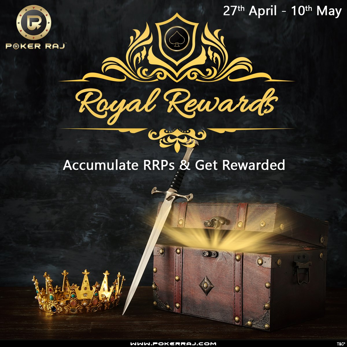 Unlock #RoyalRewards by competing at our cash tables! Accumulate RRPs &amp; win real cash chips on PokerRaj.