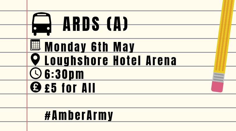 🚍 | The <a href="/spiritof76SC/">Spirit of '76</a> will be running buses to Monday night's #DanskeBankPrem Promotion/Relegation Play-Off 2nd Leg against <a href="/ArdsFC1900/">Ards Football Club</a>.

To reserve and guarantee your seat on the bus, please email andy@carrickrangers.co.uk by 5pm on Sunday night. #AmberArmy 🔶 ⚫️