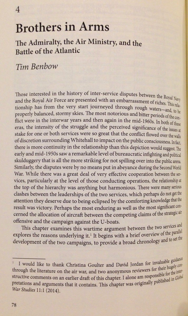 Chapter 4 by  @timbenbow1 convoys is a comprehensive study of the Great Air Battle of the Atlantic. How airpower should have been applied has long been debated and a feature of most  #ww2 histories, this takes the debate to the next level.