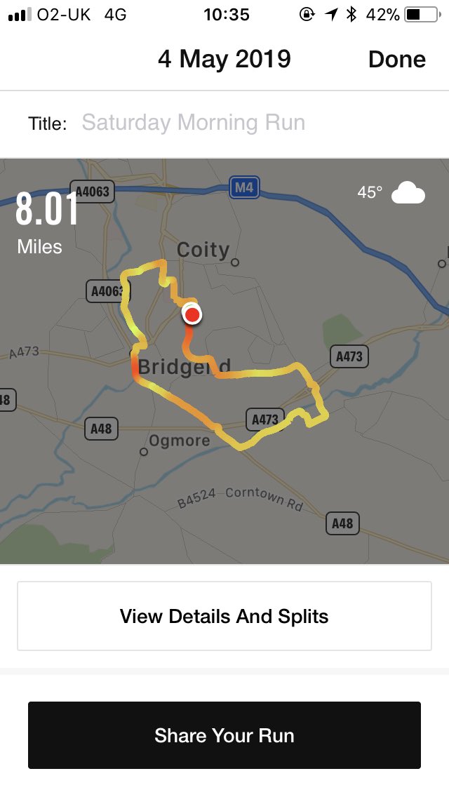 mrsjacko85's tweet photo. Eight mile road shuffle.... and I say shuffle because that’s all I could manage with all the DOMS in my glutes and legs 😭 #freshsaturday https://t.co/K3fXSY6rOL