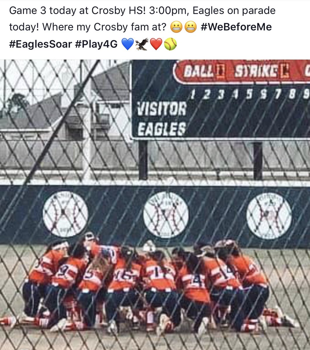 DawsonSoftball's tweet photo. Check it! It’s GO TIME! Eagles are UP! https://t.co/5AUfV3WYtO