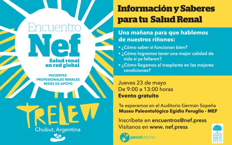 #RadioActiva Paula Odell coordinadora del encuentro NEF. "Nos reuniremos pacientes renales y profesionales  para formar una red de apoyo con charlas y asesoramiento a personas con problemas renales. Sera el 23 de mayo de 9 a 13 en el Auditorio del MEF  <a href="/ElChubut/">Diario EL CHUBUT</a>  <a href="/Karinasilvatw/">Karina Silva</a>