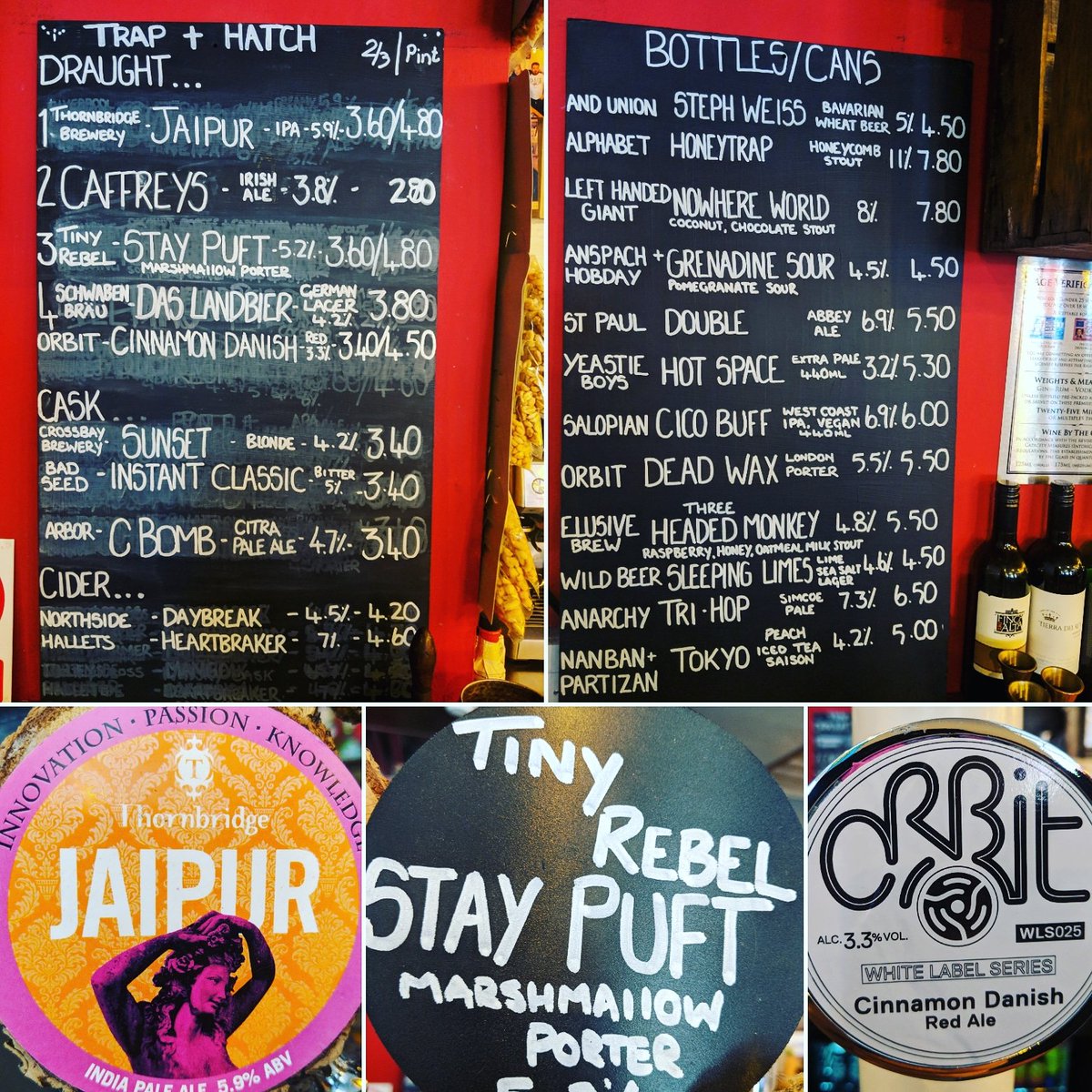 TrapandHatch's tweet photo. Bank holiday weekend is upon us once again, and have we got some goodies in store for you Matt Keenan Live from 8pm #tinyrebelbrewery stay puft 🤤 #thornbridgebrewery Jaipur 😋 #orbitbrewery Cinnamon Danish #crossbaybrewery Sunset 🌞 #arborbrewingcompany C Bomb https://t.co/n8qhKQYveZ