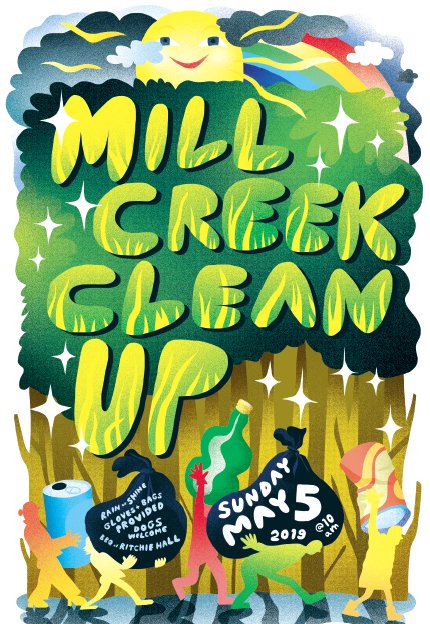 Mill Creek Clean-Up happening tomorrow. Meet at the greenway shelter at 10am to pick up your gear. The BBQ at Ritchie starts at 11:30am.