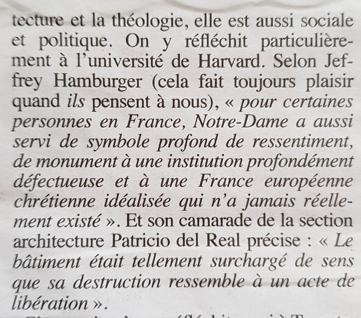 Sacro-sainte alliance du maçon, du J et de l'abbé Cauchon pour défigurer  #NotreDame. (dans le Rivarol du 24 avril).