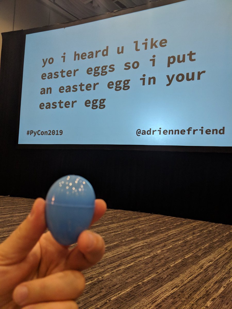christytoes's tweet image. Haha! Surprise finish to an awesome talk. Everyone deserves a manager like @adriennefriend! #pycon2019 #thezenofpython