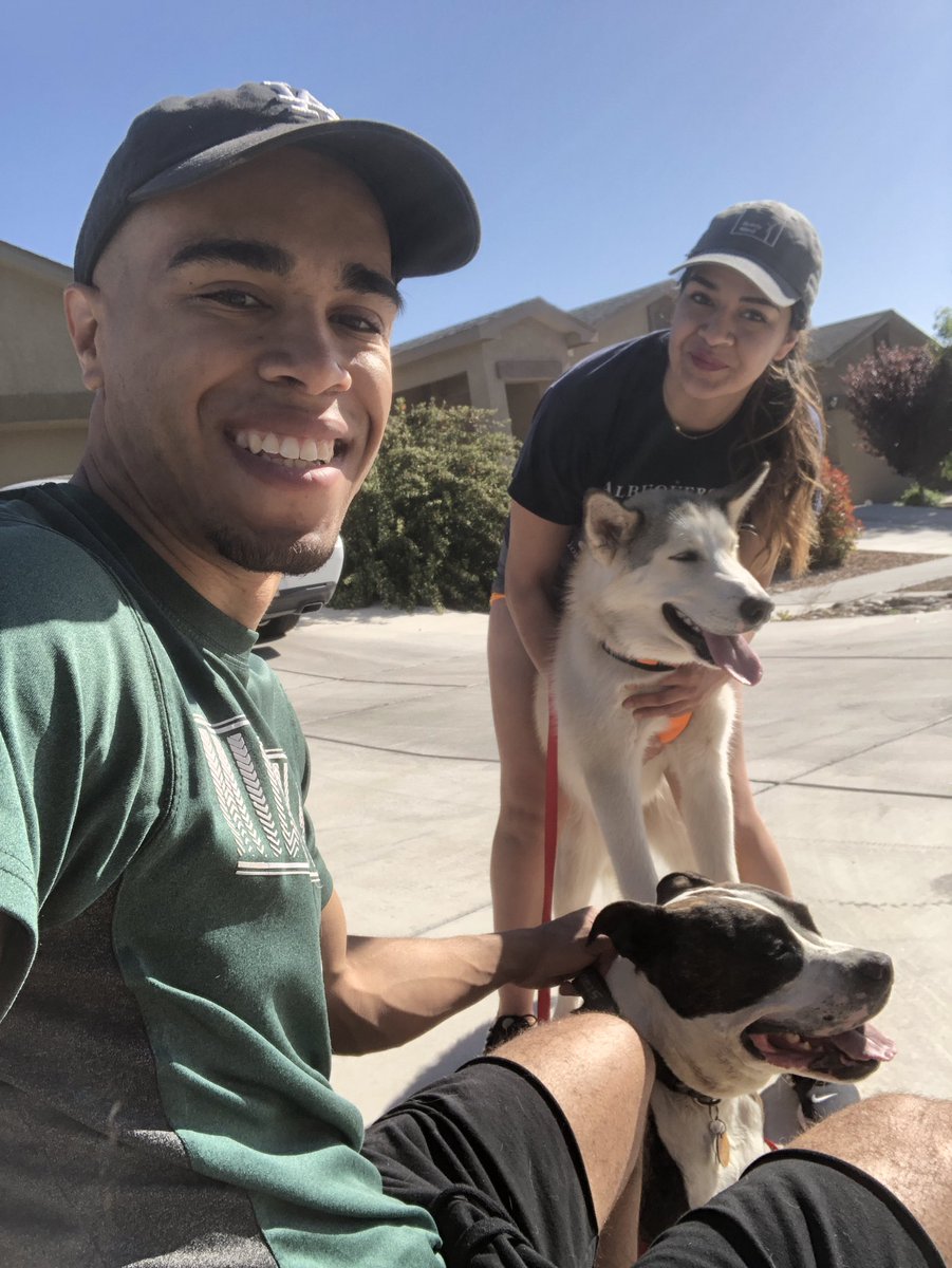 AndieMercer's tweet photo. The pups realized they canβt quite move like they used to #AJs5KRun #OneMedal @GarrityPR https://t.co/Q4DlaMx48B