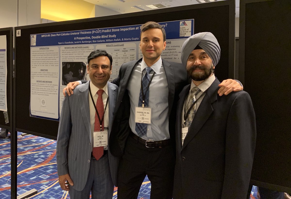 Dr. Ryan Chandhoke presents and awarded best poster in his session at #AUA19 on the role of Peri-Calculus Ureteral Thickness (P-CUT)  in predicting stone impaction at time of surgery <a href="/MountsinaiUro/">Mount Sinai Department of Urology</a>