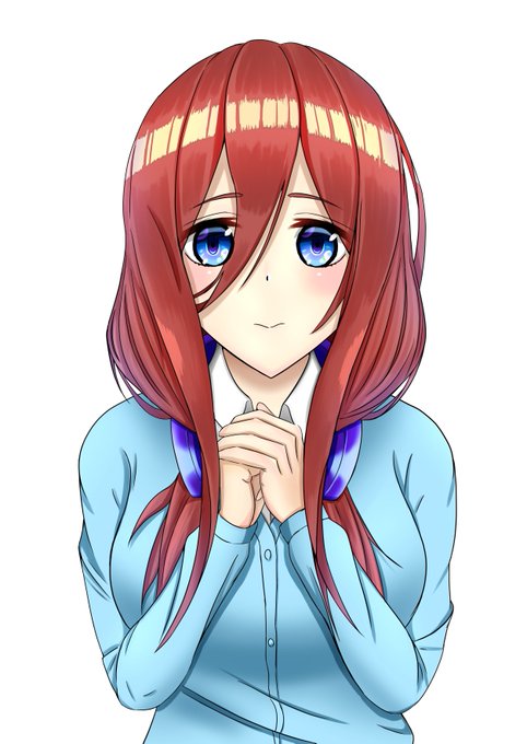 クウさんがTwitterに投稿した中野三玖(五等分の花嫁)のイラスト。