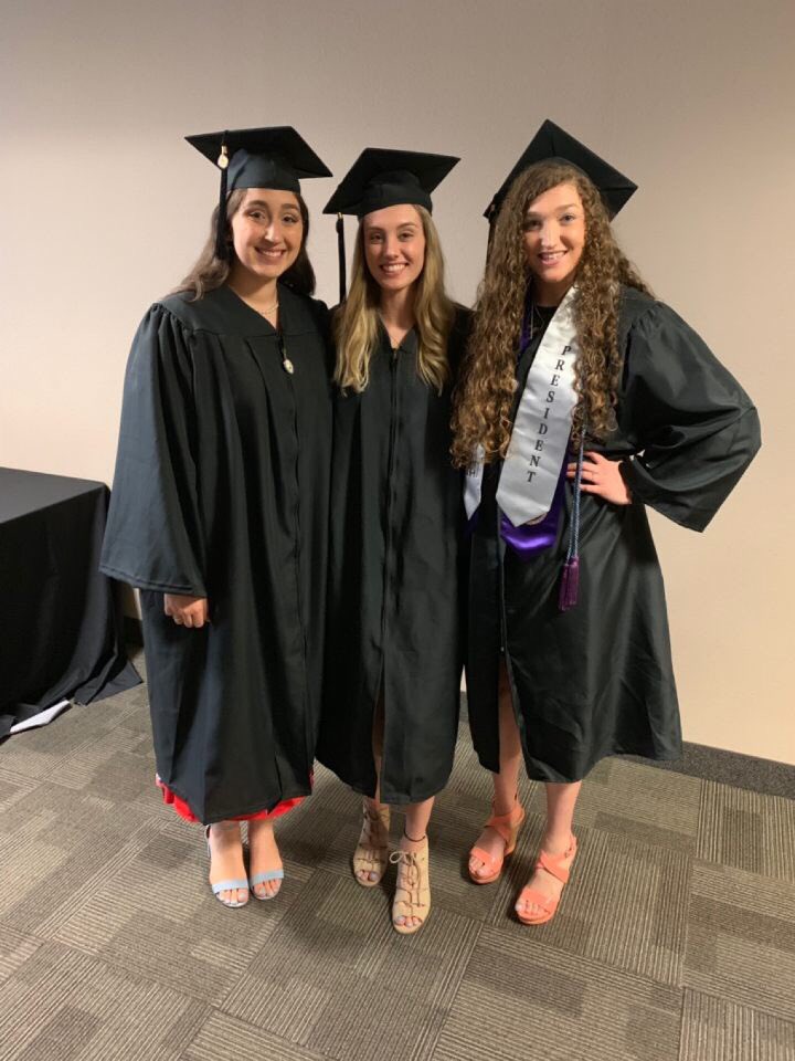 Congratulations to our 3 graduates! @kenzieeemartin @jennaiceprice and @racheldray44 we are so proud of you! The future is bright for these three young ladies. Thank you for your contribution to the SAGU women’s basketball program! 💜