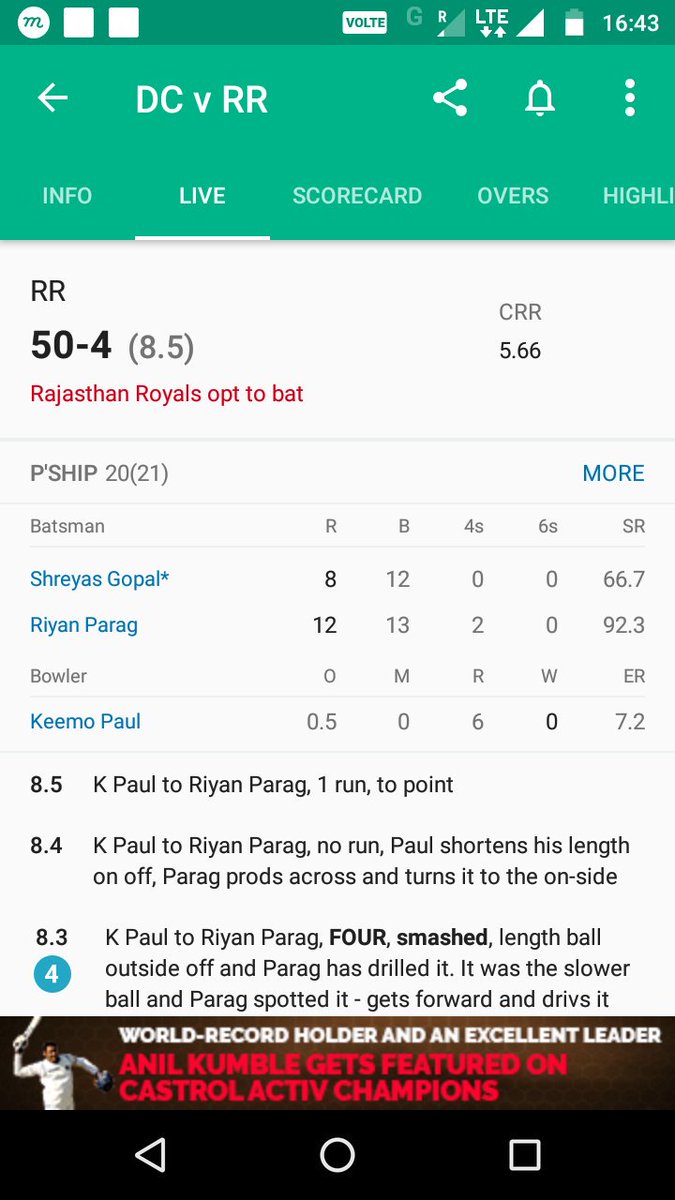Magadheera11's tweet photo. #RCB records safe #RRvDC https://t.co/xEhpb9kRej