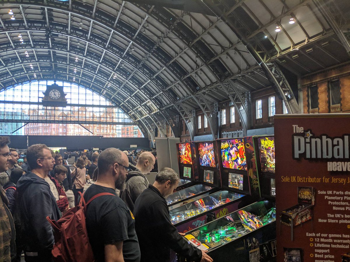 ukpinball's tweet photo. We have the latest @sternpinballinc pinballs available to play at @ReplayEvents PLAY Expo Manchester thanks to our friends at @pinballheaven #playexpo #pinball https://t.co/VH9MAhjsT3
