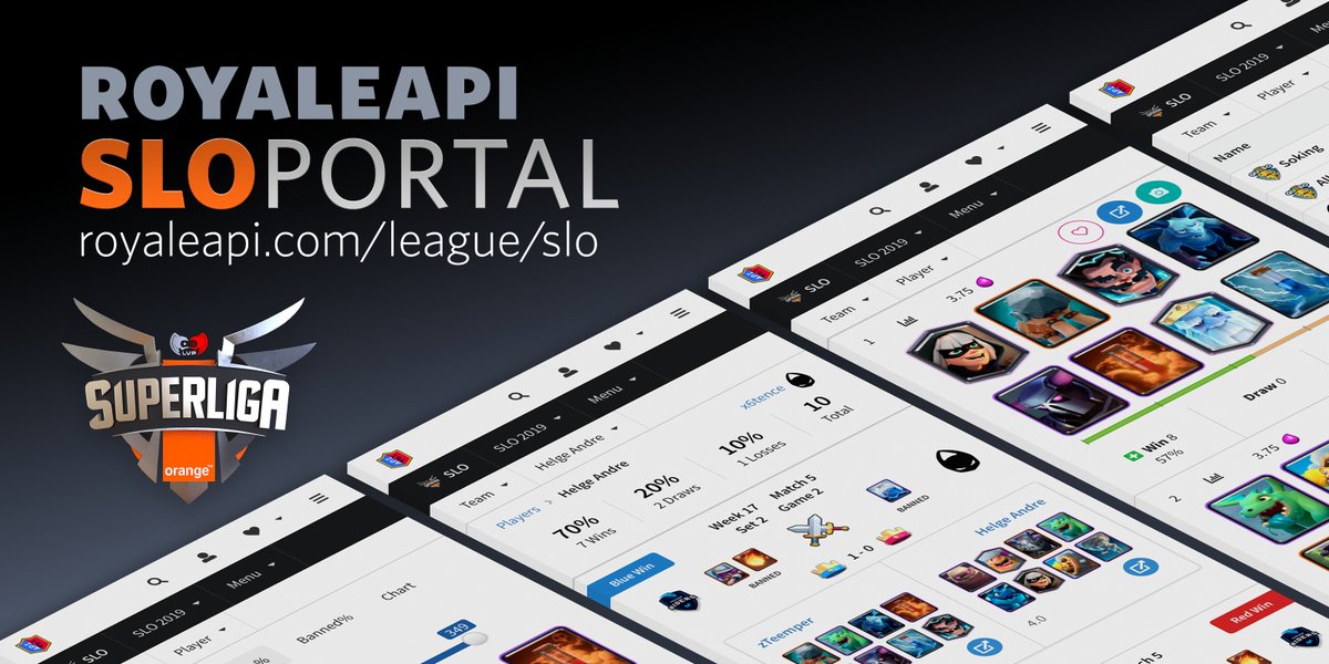 RoyaleAPI's tweet image. Introducing the SLO Portal royaleapi.com/league/slo — our coverage of the #SuperligaOrangeCR with stats for players, teams, cards and decks!