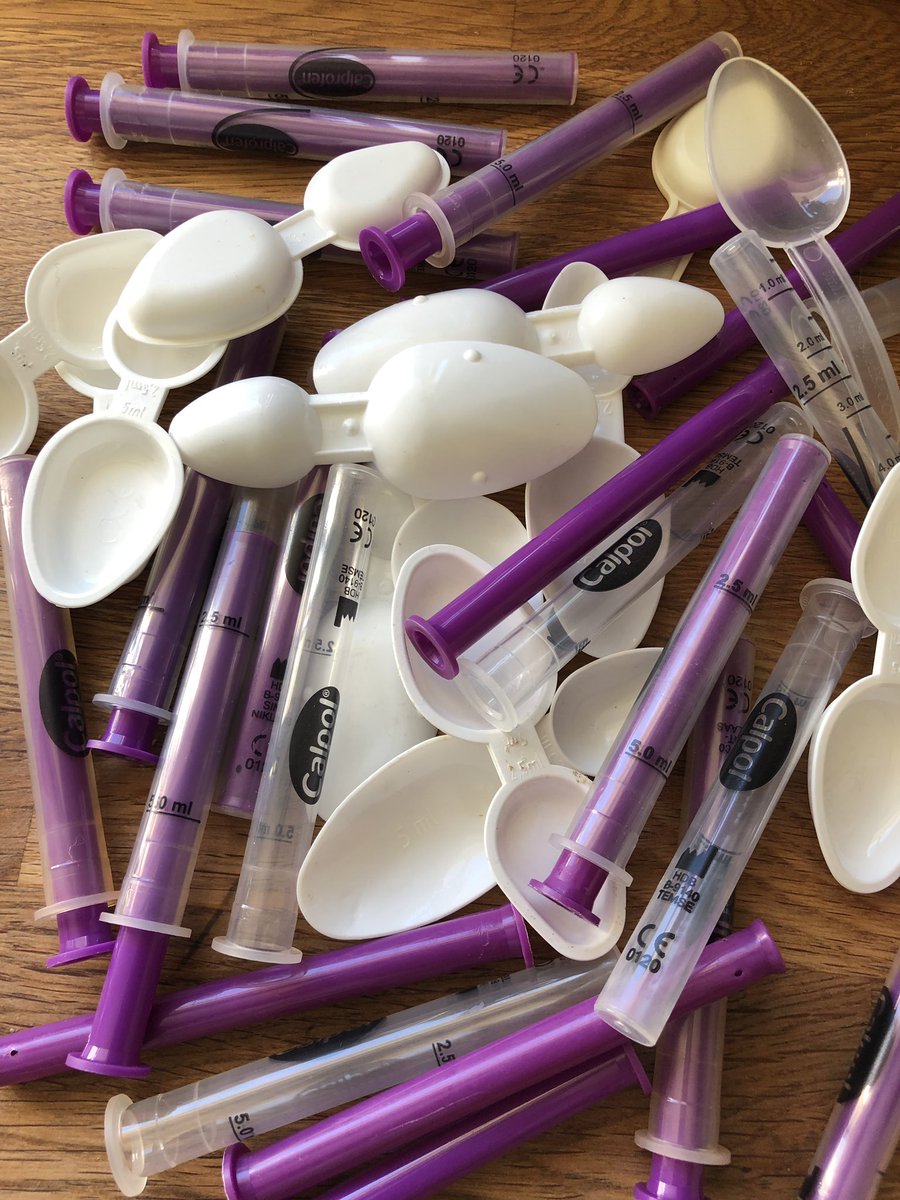 As a child I was given medicine from a metal teaspoon from the drawer - what am I supposed to do with all of these? <a href="/johnsonsbaby/">Johnson's Baby</a> @JNJCares #toomuchplastic #doyoucare #planetearth