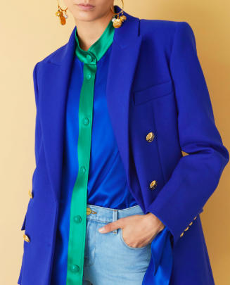themodist's tweet photo. She's electric ⚡️ Make a bold choice and add the @ESCADA double-breasted blazer to your new season wardrobe. Shop here: https://t.co/JnE9DGi5Ys. #Escada #TheModist https://t.co/OUdcmoPzy6