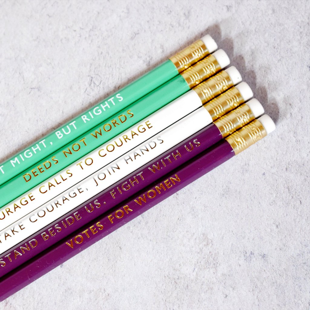 Suffragette Feminism Pencil Set - Office Decor, Back to School, English Teacher Gifts, Mothers Day Gifts, School Pencils, Printed Pencils etsy.me/2FNlsTI #craftshout #pingamestrong #bookbloggers #EtsyUK #crafthour #etsyshop #QuirkyStationery