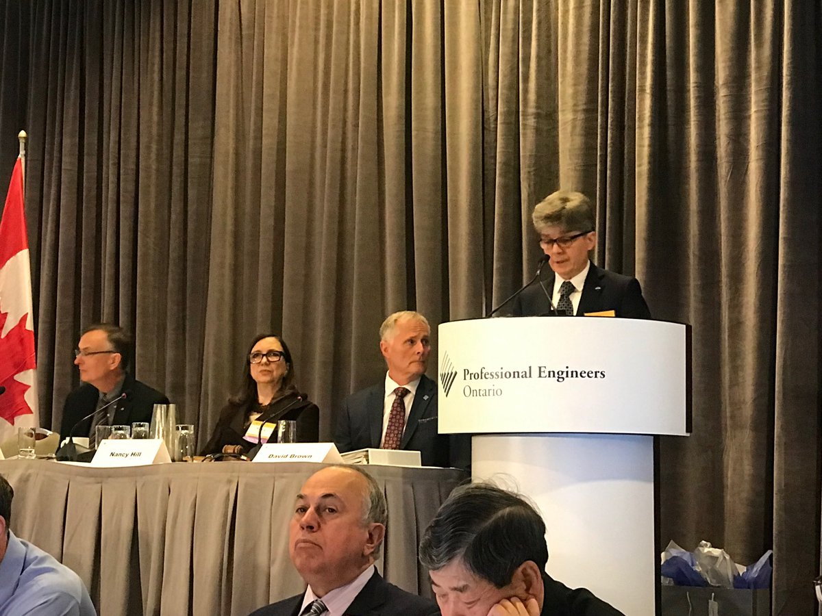 ACECOntario_ED's tweet photo. @PEO_HQ Registrar Johnny Zuccon delivers his report to the #PEOAGM. He speaks of necessary change unprecedented in the history of PEO. @ConsultingEngON looks forward to working with PEO on making this change. https://t.co/Rjawaw9Uo6