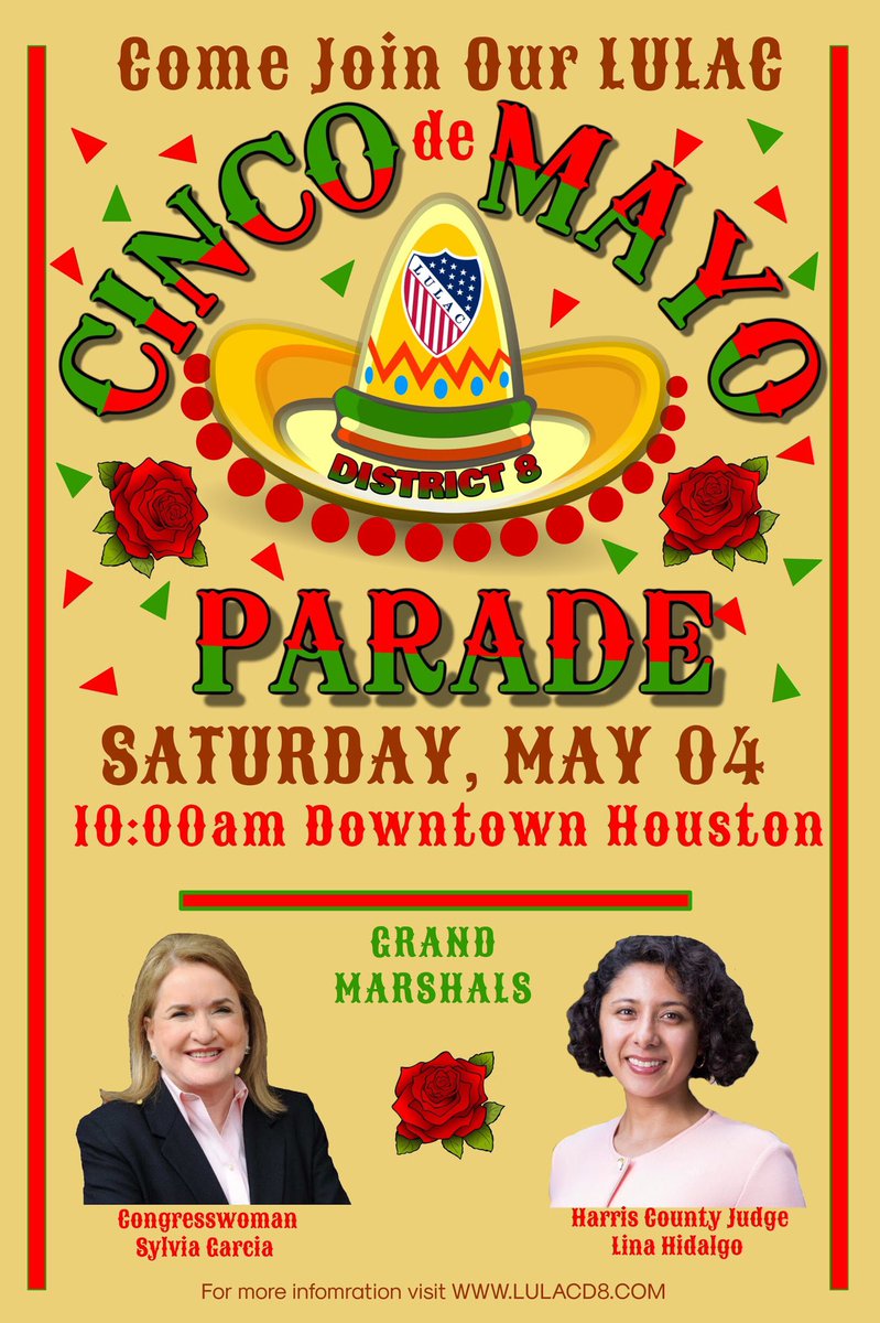 LULAC District VIII (@lulachouston) on Twitter photo No rain this morning. That means the fiesta is still on. Come join us!!!! <a href="/LaCongresista/">Sylvia R. Garcia</a> @Lina4HC No rain this morning. That means the fiesta is still on. Come join us!!!! <a href="/LaCongresista/">Sylvia R. Garcia</a> @Lina4HC