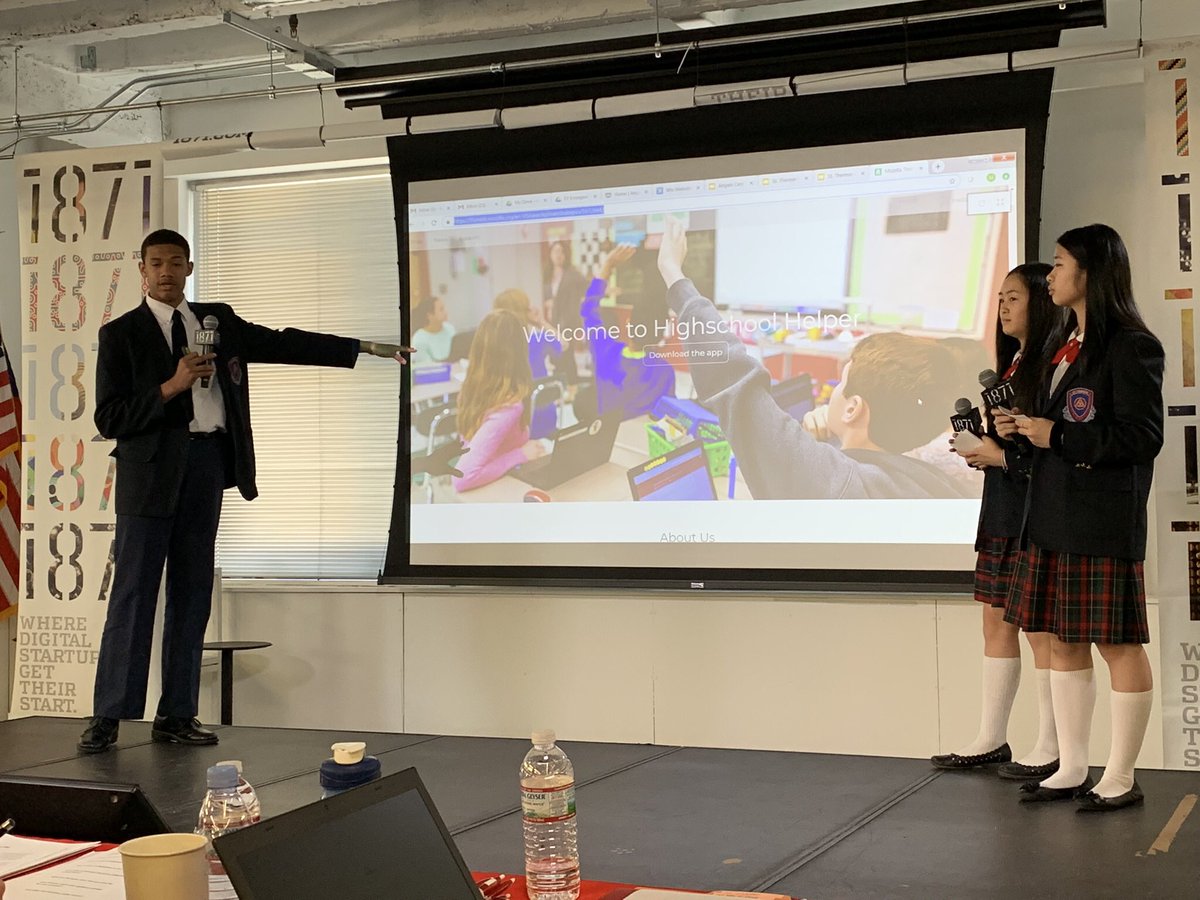 stccs_chicago's tweet photo. Our @stccs_chicago team had a blast presenting their ideas for a  “High School Helper” App at the @bigshoulderschi SharkTank event Friday! Our future entrepreneurs rocked it! @ChiCathSchools @archchicago @NatlBlueRibbon @312Chinatown @ChicagChinatown https://t.co/rpcTYaKD5O