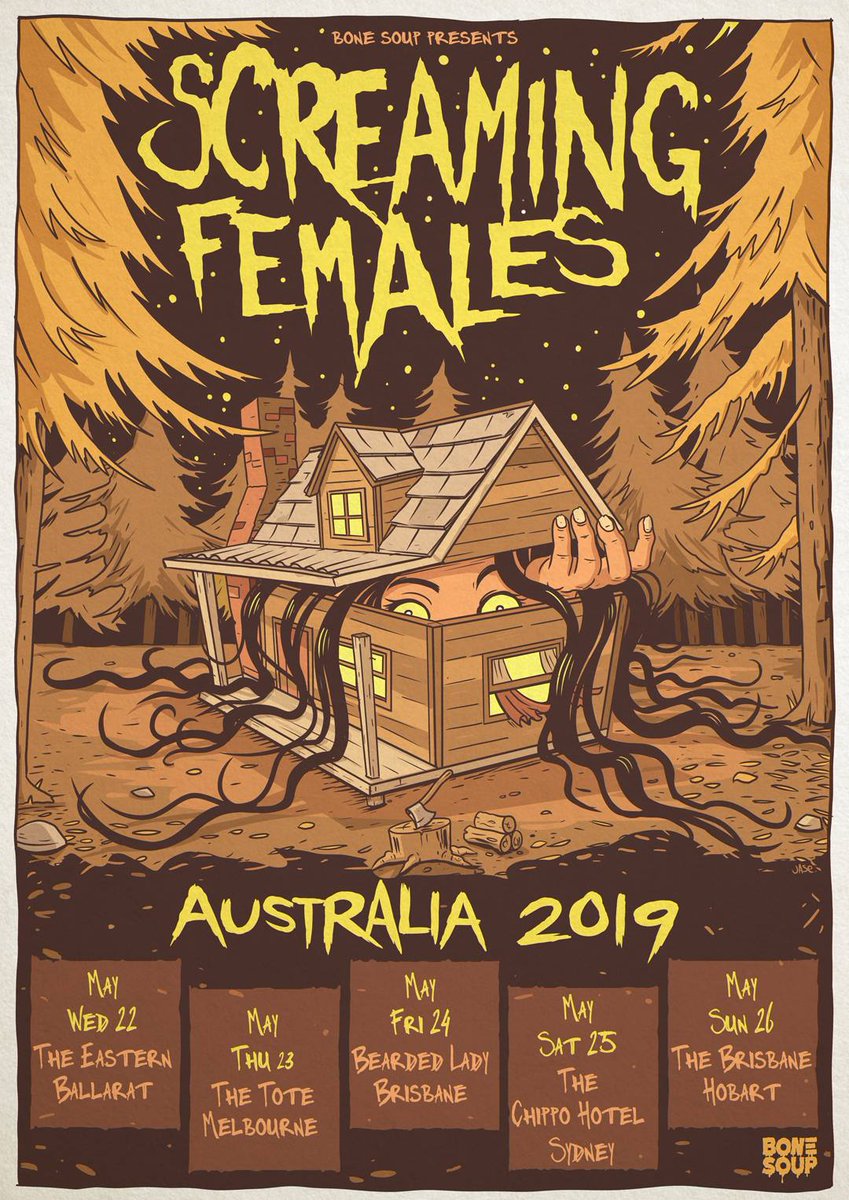 DonGiovanniRecs's tweet image. On May 22nd, @Screamales kick off their New Zealand / Australia run! 

Get your tickets: screamingfemales.com/shows.html