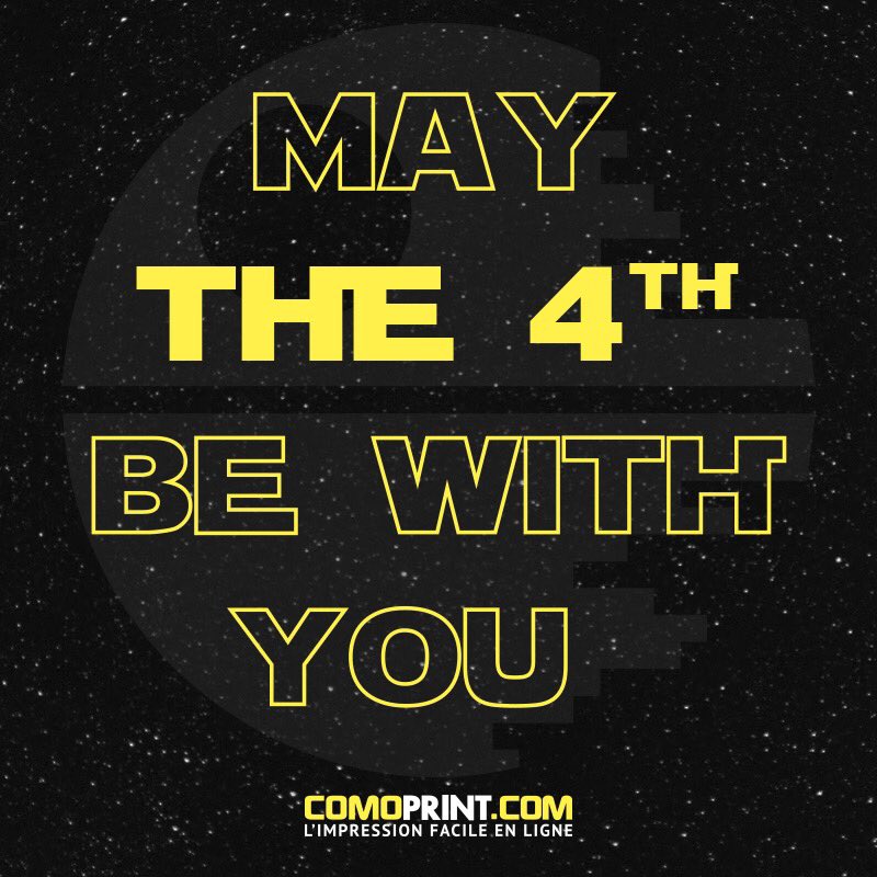 COMOPRINT's tweet image. C’est la journée Star Wars ! Le côté obscur de la force, redouter tu dois, le samedi 4 mai, t’amuser tu devras !
Bonne journée de la force et à très vite sur Comoprint.com ! ✨
.
#starwars #starwarsday #imprimeur #maythe4thbewithyou #force #fourth #laser #print