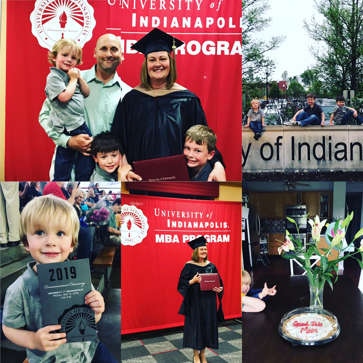 Most amazing lady ever & my best friend @SarahClemens77 gave our family another special gift. MBA in Finance from @uindy Your hard work is inspirational. ❤️You! @IUHealthWest #boymom #bestmomever #graduate
