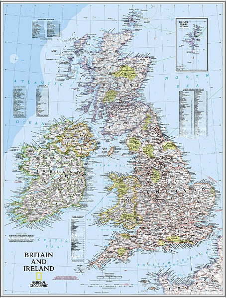 MapTrove's tweet image. This National Geographic classic political map of Britain and Ireland shows country boundaries with place names and more. 
#britainmap #irelandmap
bit.ly/2IUsrhU