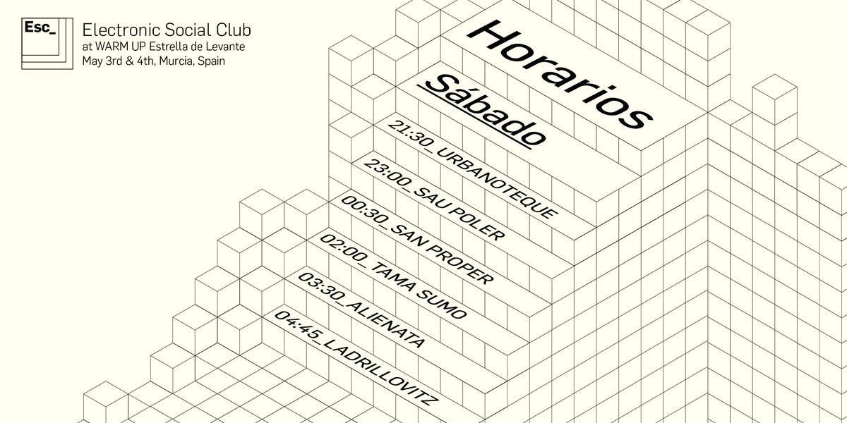 DJs y productores nacionales e internacionales de primer nivel aterrizan hoy en el nuevo espacio de #WARMUP2019 dedicado a los sonidos electrónicos.

◾ Tama Sumo ◾ San Proper ◾ Alienata ◾ Ladrillovitz ◾ Sau Poler ◾ Urbanoteque ◾

Entrada mediante consumición de <a href="/redbullESP/">Red Bull España</a>