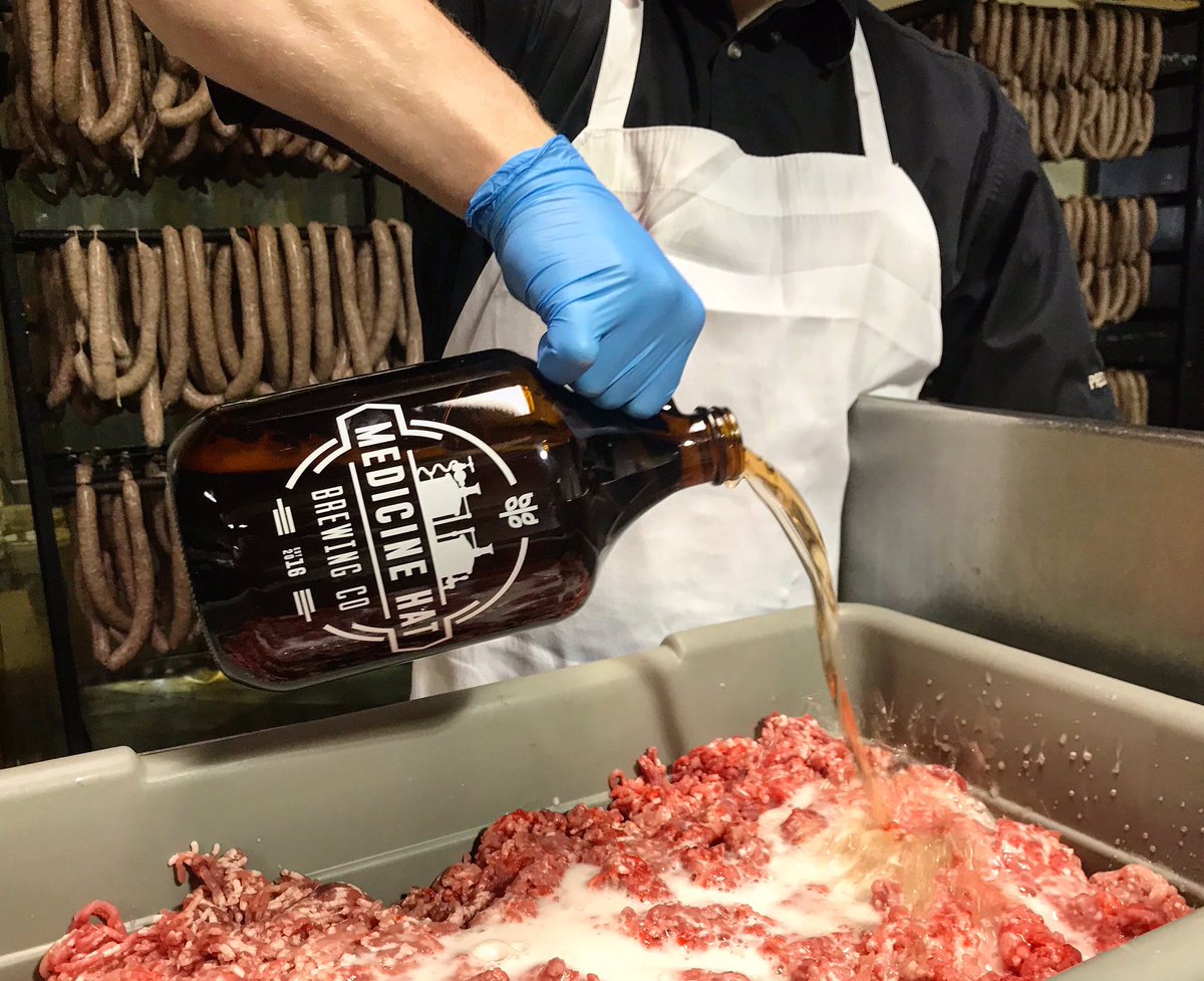premiumsausage's tweet image. Fresh cherry beer sausage just hit the shelves! Made with a local favorite brew. 🍺 🍒 @MHBrewCo #medhat #thelocals