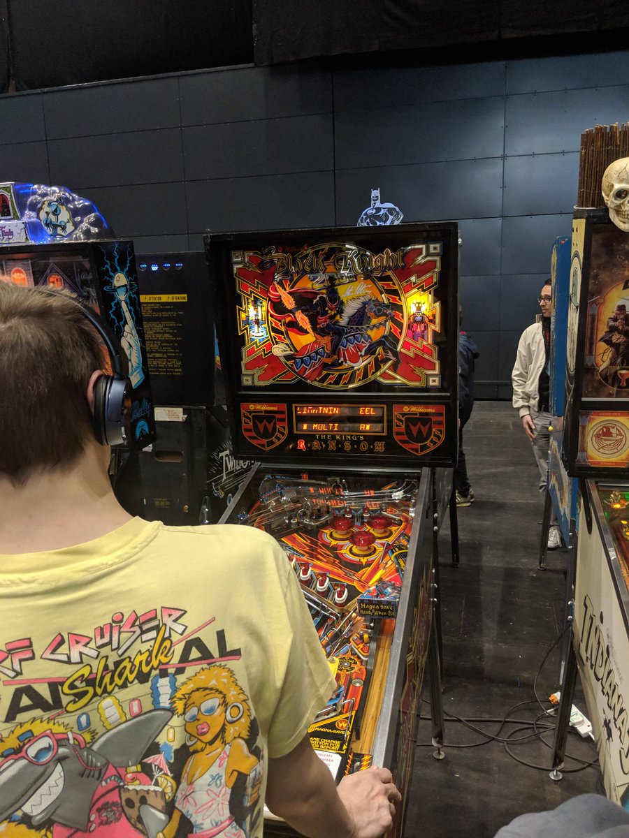 ukpinball's tweet photo. Looking forward to the new Black Knight: Sword of Rage? We've got both the original and Black Knight 2000 here at PLAY Expo in Manchester https://t.co/bDLFvL2nEo