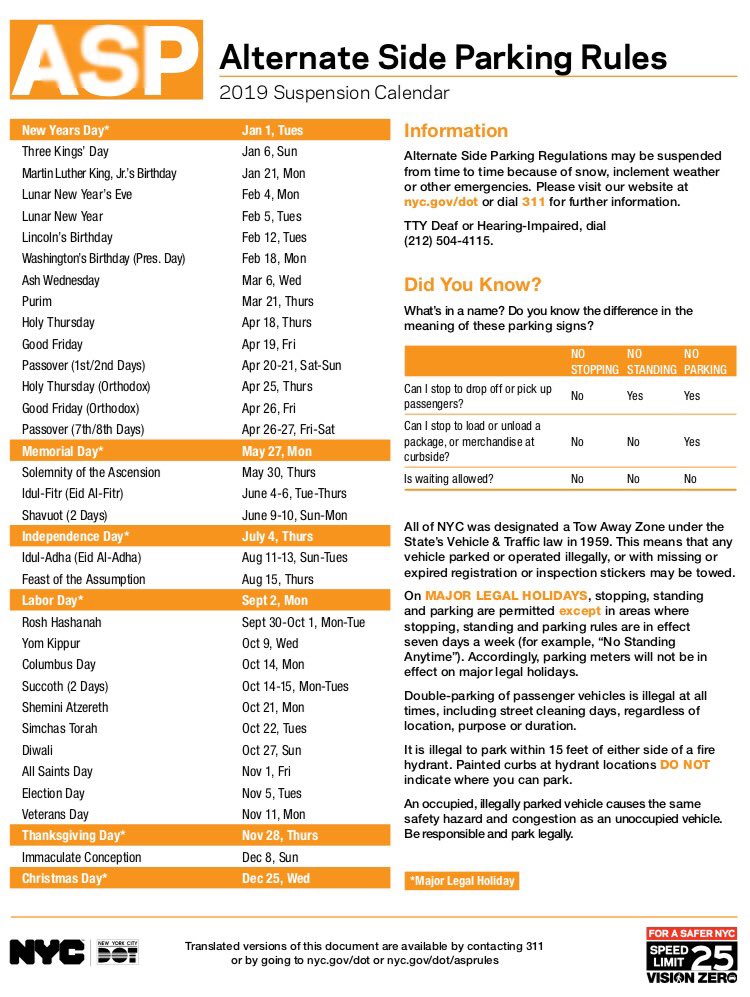 Nyc Alternate Side Calendar 2022 - Printable Calendar 2022