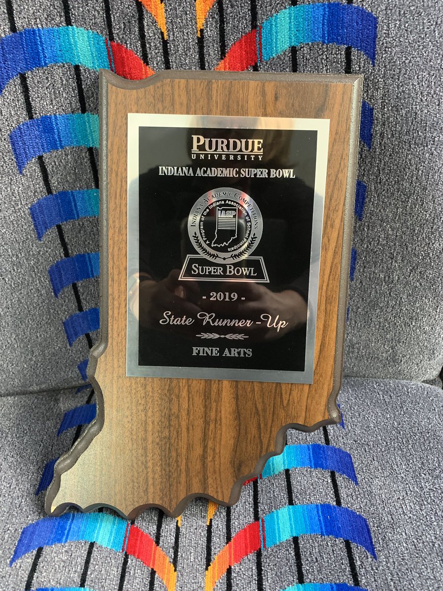 KaytiHahn's tweet photo. Guess who won SECOND PLACE at the Academic Super Bowl State Finals for fine arts?!?! That’s right, NOBLESVILLE did!!! Great job ladies. Your hard work really paid off! #millerproud #happybirthdaytome https://t.co/8mbi6XpPOf
