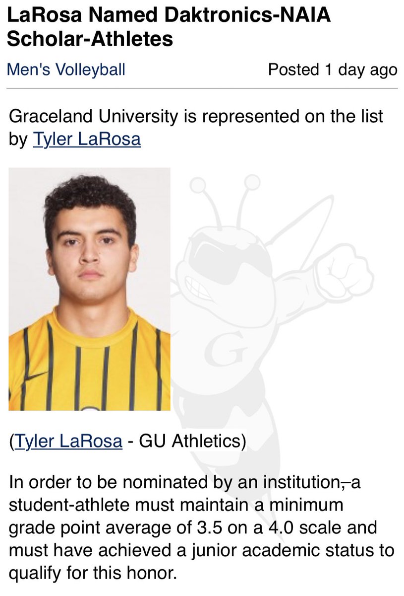 Congrats Tyler! #NAIAscholar