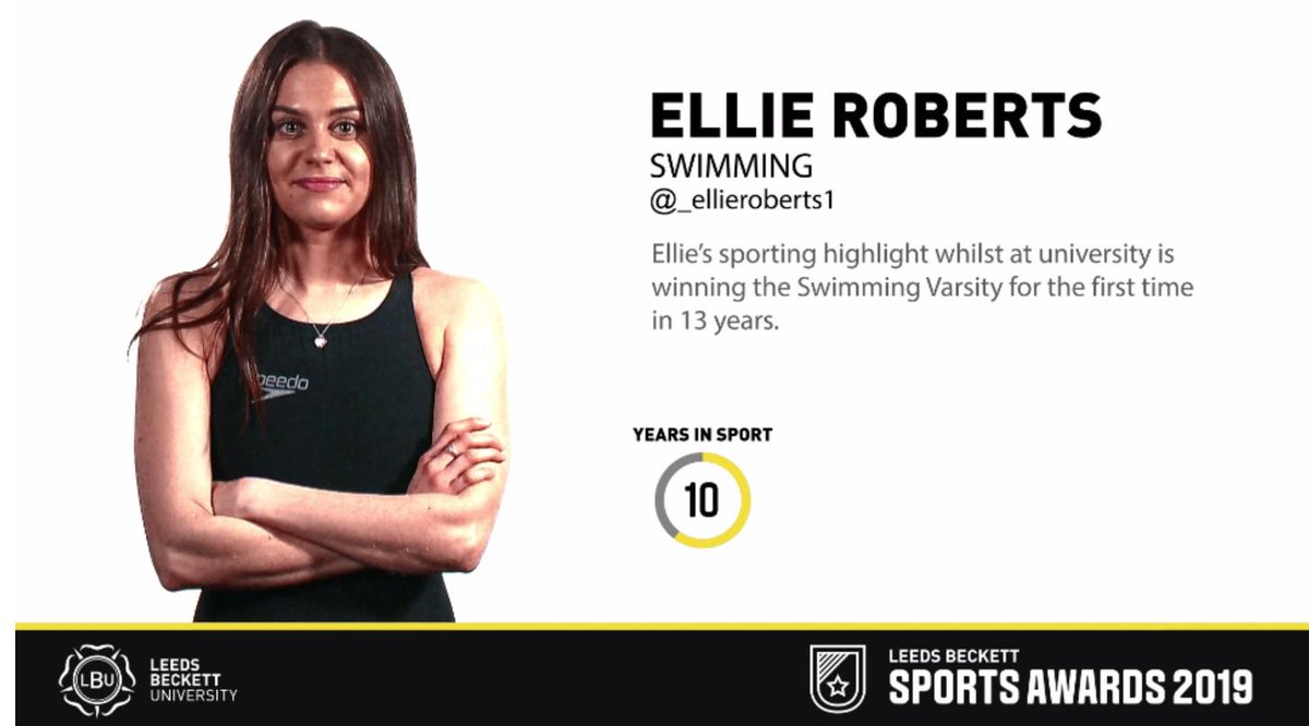 Your <a href="/leedsbeckett/">Leeds Beckett</a> Sports Personality of the Year is…

Ellie Roberts - <a href="/_ellieroberts1/">Ellie Roberts</a> – from <a href="/LBUSwimming/">Carnegie Swimming</a>

#BeckettSportsAwards