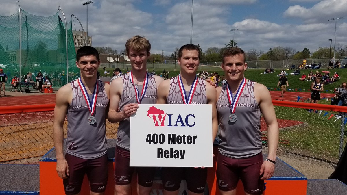 UWLMensTF's tweet photo. 4x100m Relay of DeBruin, Shelp, Kotarak, and Hoesley place 2nd putting a second team in the Top 8 of the National Honor Roll. https://t.co/d5conhd3oY