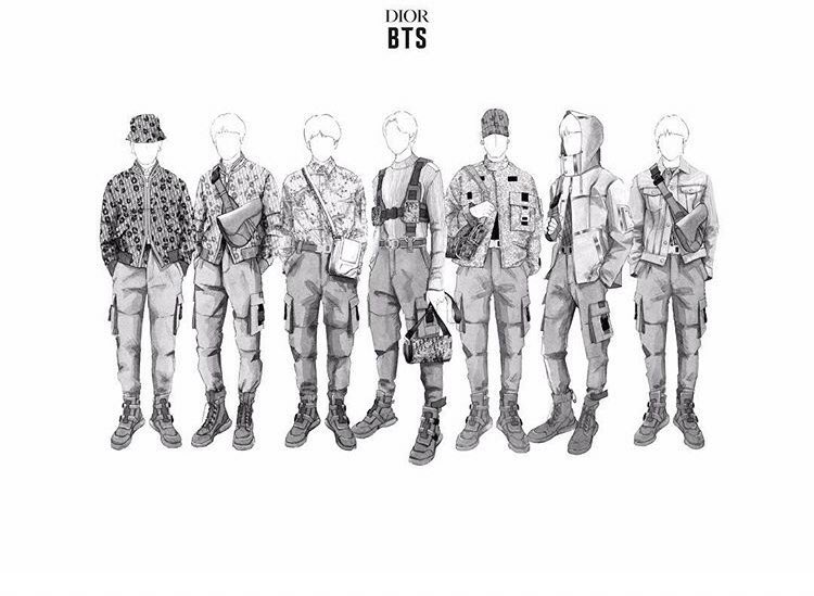 seaternal's tweet photo. So don’t know if anyone already did it but let‘s guess: Hoseok, Seokjin, Jungkook, Namjoon, Taehyung, Jimin and Yoongi? #BTS #DIORxBTS https://t.co/MyRVQljpqv